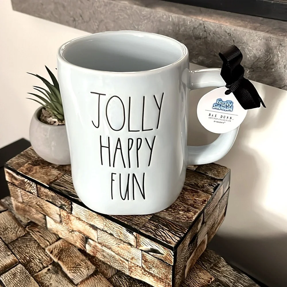 🇺🇸 NEW RAE DUNN & FROSTY THE SNOWMAN Collab Ceramic Mug Light Blue Holiday - Picture 2 of 7